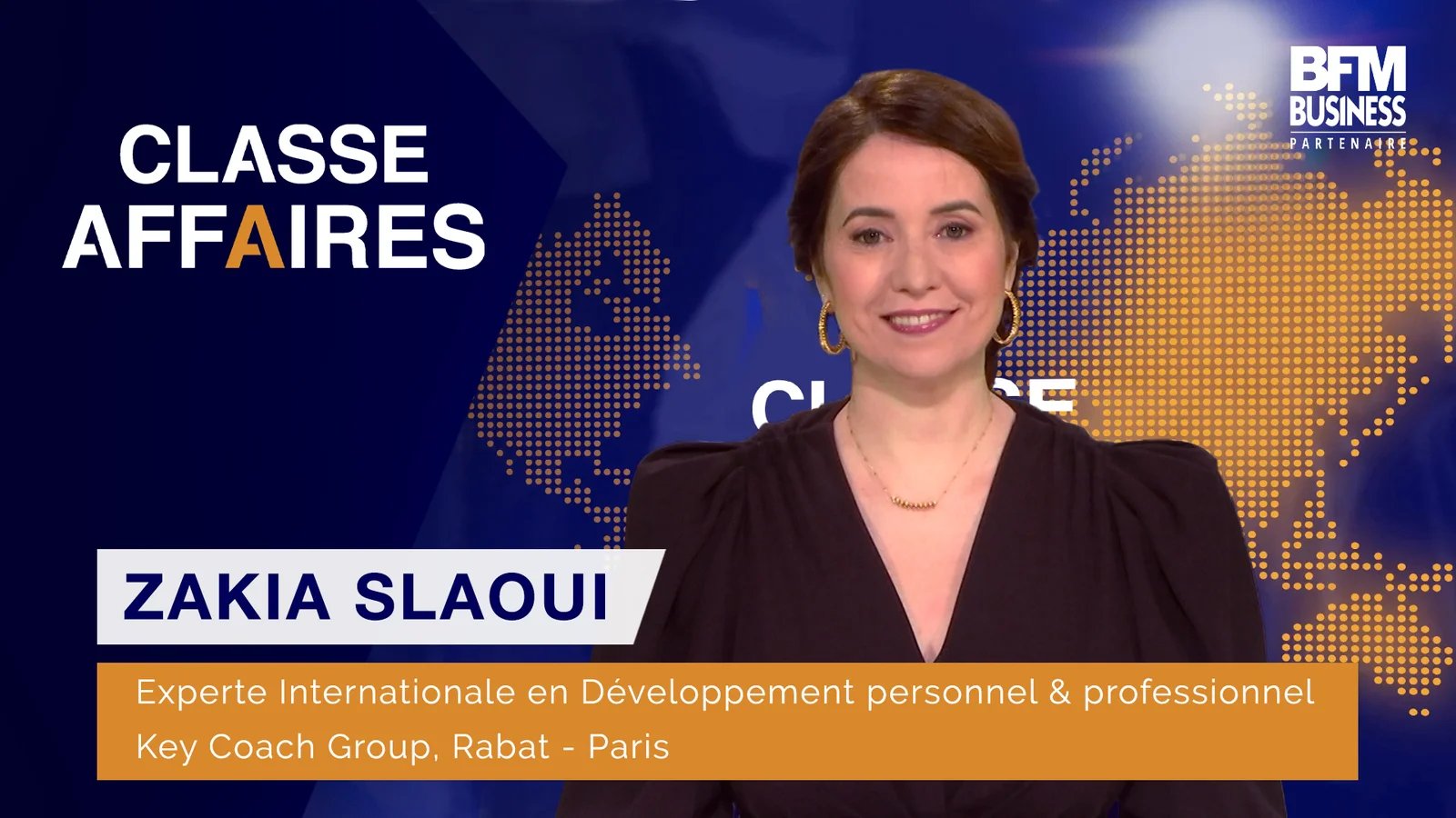Zakia Slaoui sur le plateau de Classe Affaires, BFM Business.